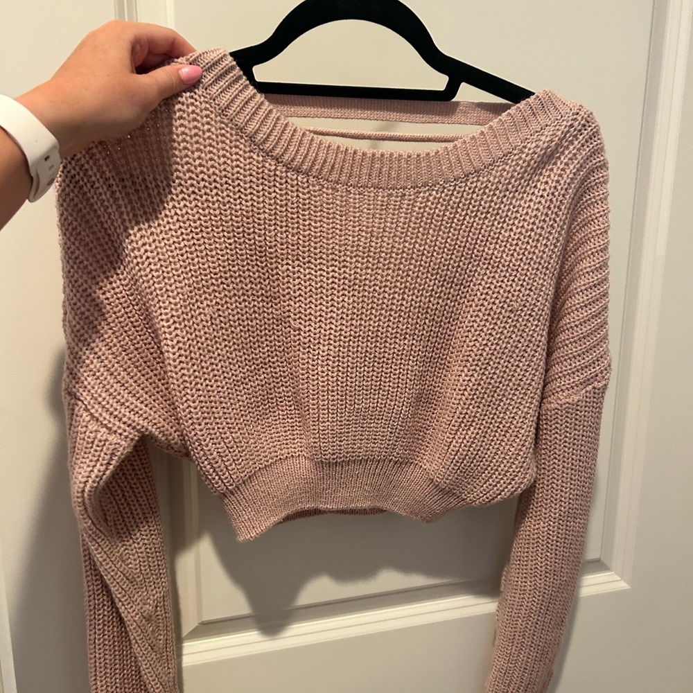 SHEIN cropped sweater with cross back